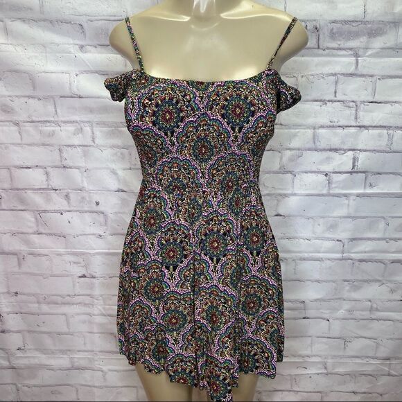 Band Of Gypsies cold shoulder paisley dress - Picture 1 of 5